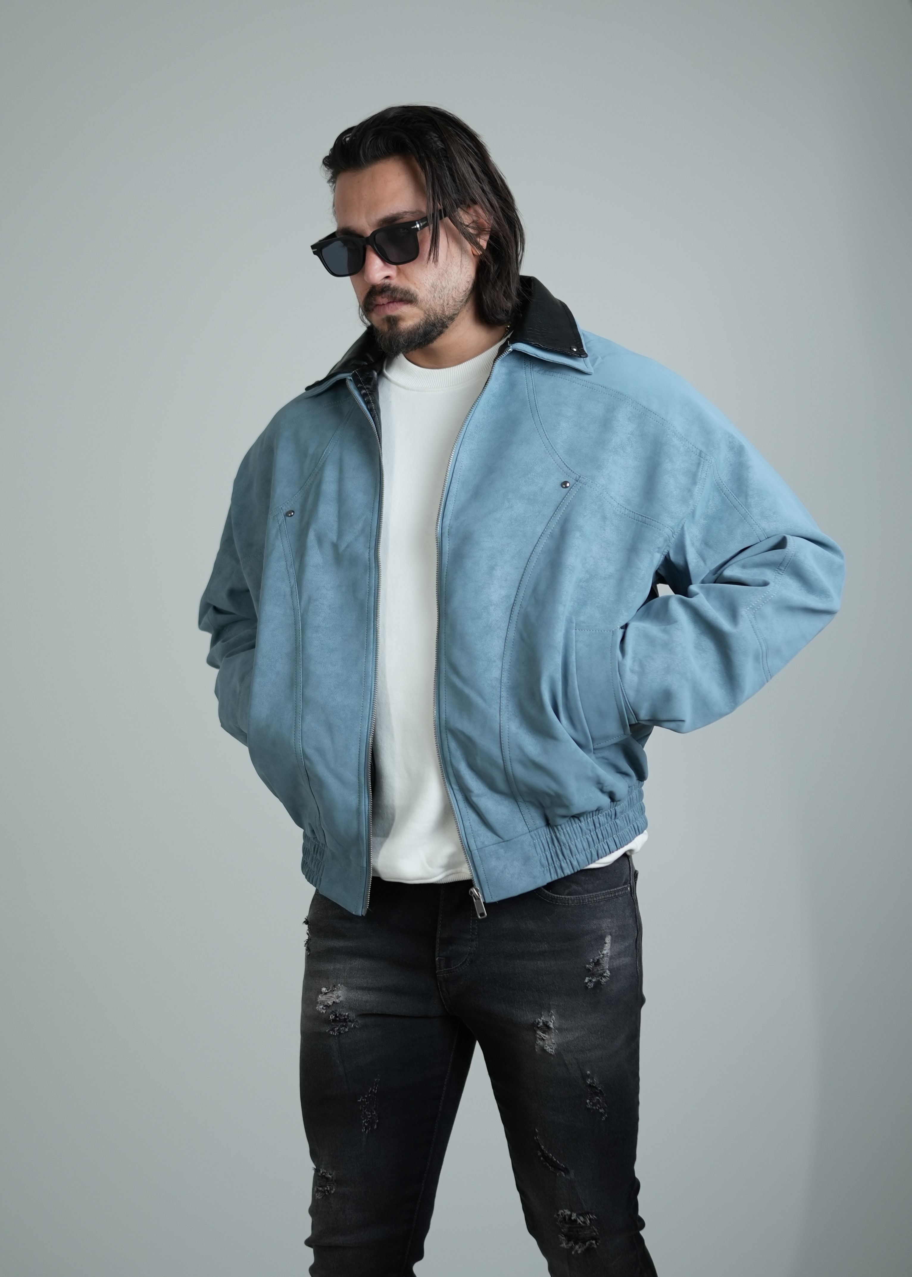 جکت چرم دو یقه