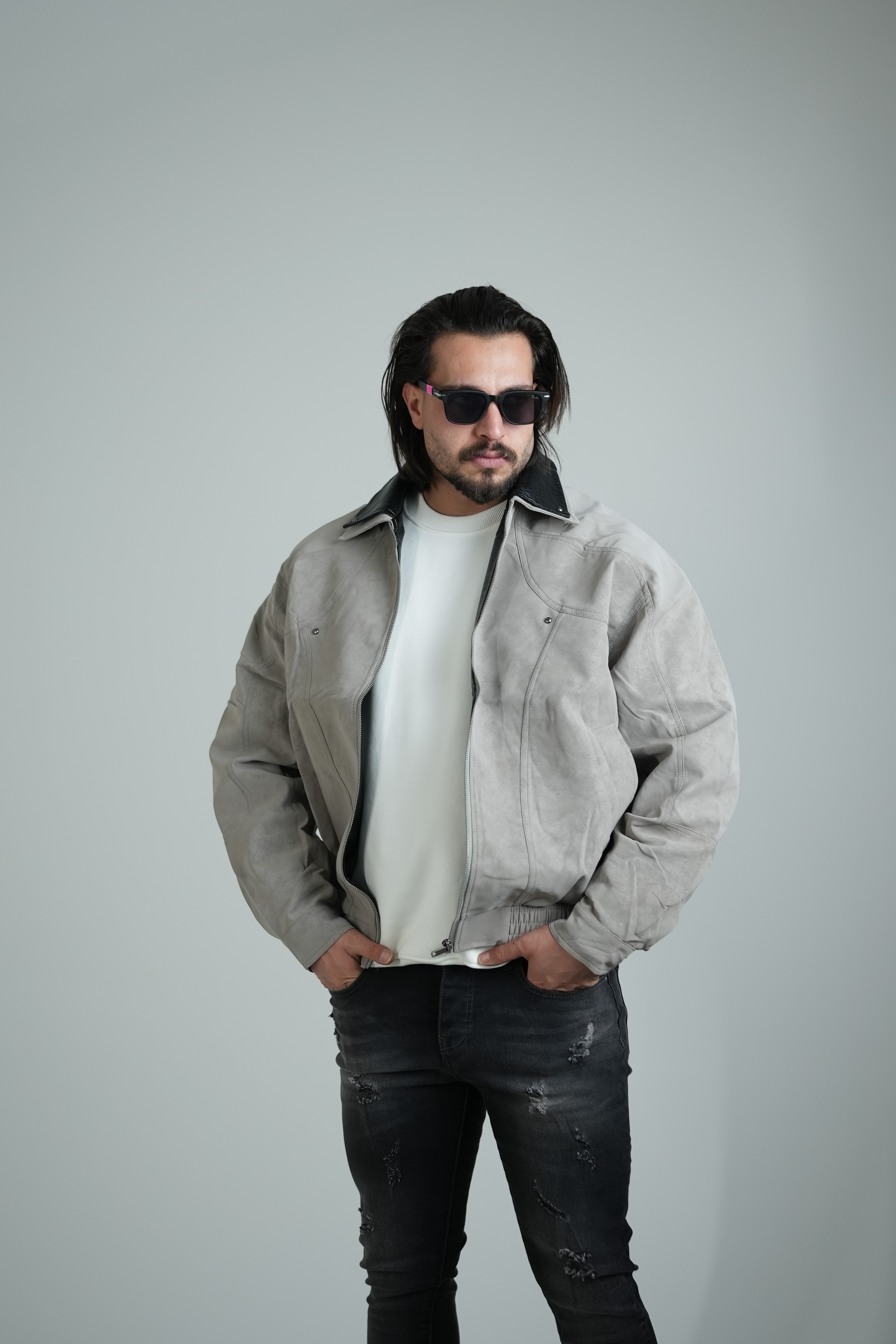 جکت چرم دو یقه